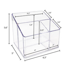 Isaac Jacobs Clear Acrylic Organizer, Remote Holder & Multi-Functional Makeup, Brush, Pen & Pencil Storage Solution, for The Home, Bathroom, Office, Child’s Desk
