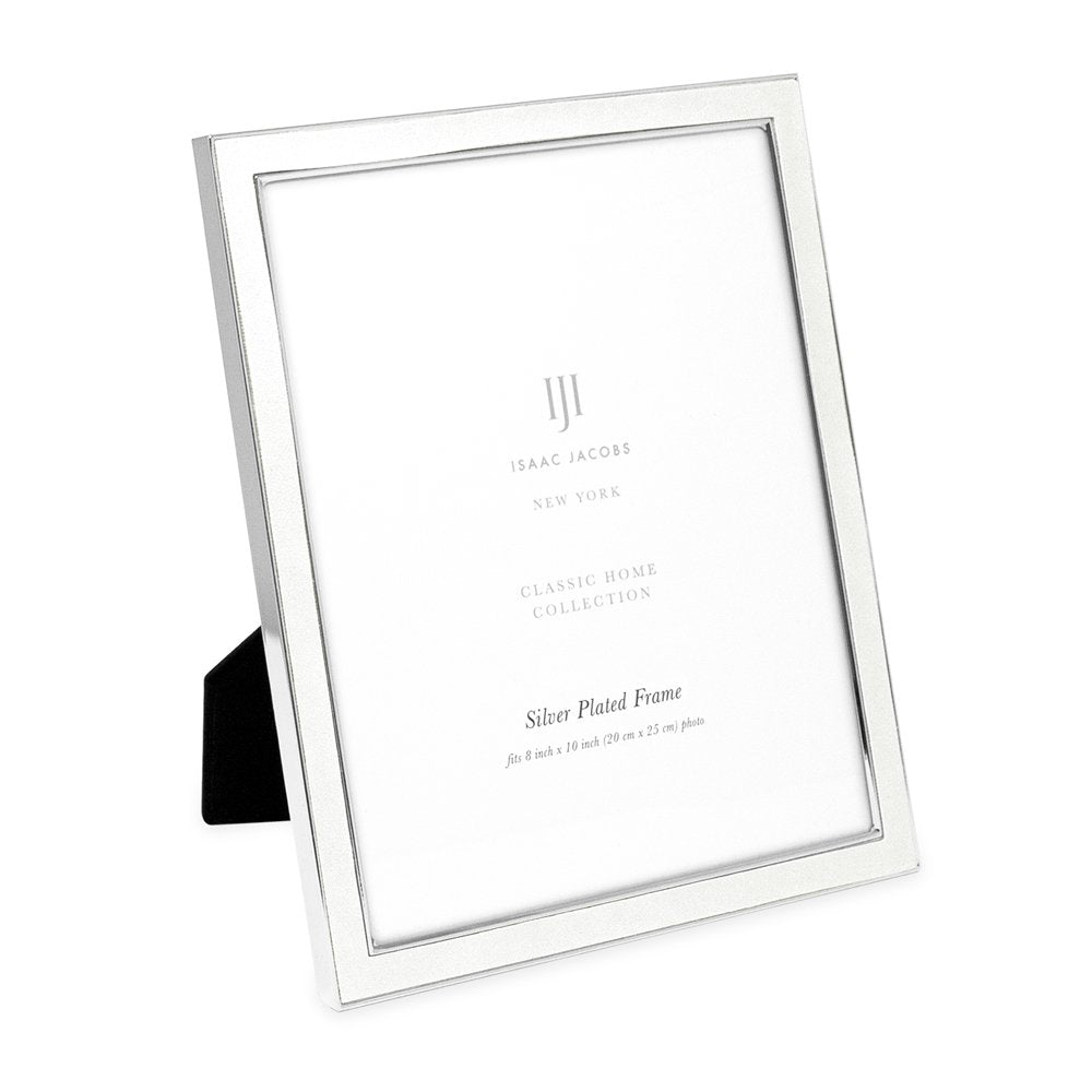 Isaac Jacobs Leather with Metal (Vertical &amp; Horizontal) Picture Frame, Suede Border w/ Black Fabric Easel, Wall-Mountable, Made For Tabletop, Photo Gallery