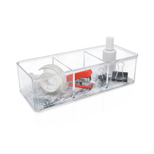 Isaac Jacobs Clear Acrylic 3-Section Organizer- Three Compartment Drawer Tray and Storage Solution for Office, Bathroom, Kitchen, Supplies, and More