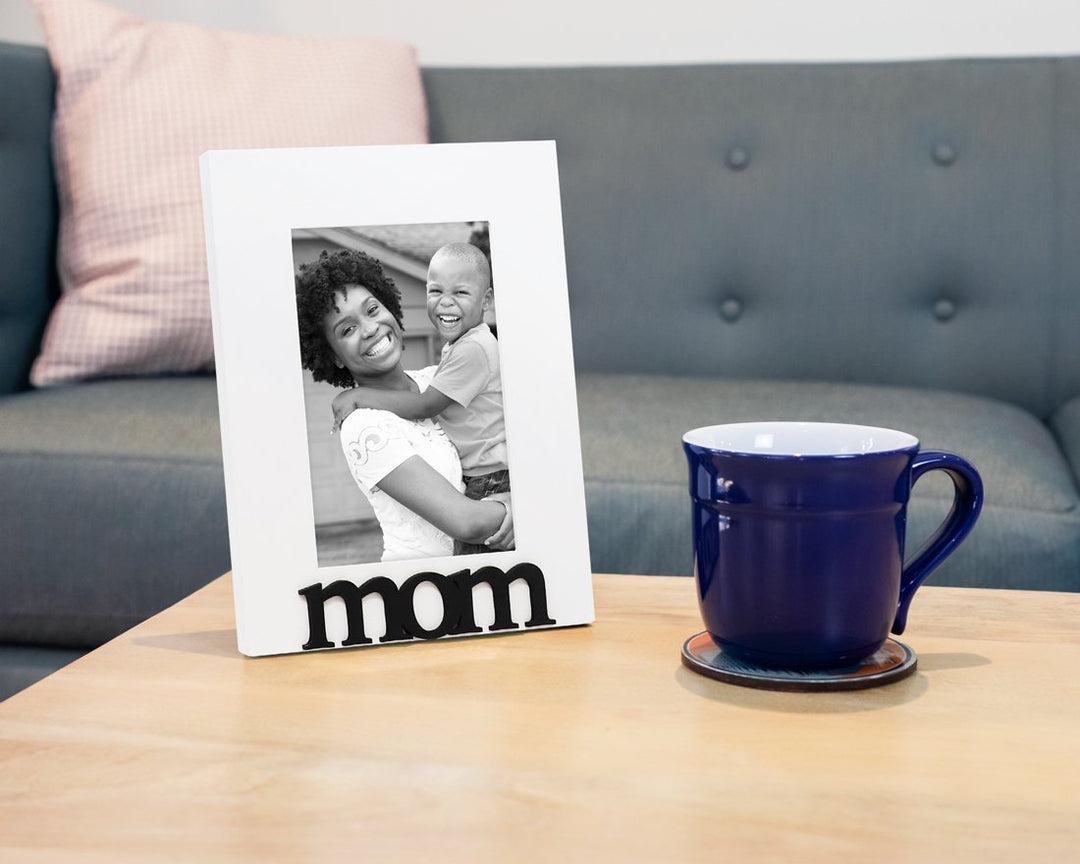 Isaac Jacobs Wood Sentiments Mom Picture Frame, 4x6 inch, Photo Gift for Mother, Family, Display on Tabletop, Desk