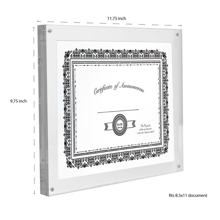 Isaac Jacobs Wall-Mountable Clear Acrylic Picture Frame, Magnetic Photo Frame, Made for Gallery Display, Wall Space, Wall Décor, Art, Home or Office