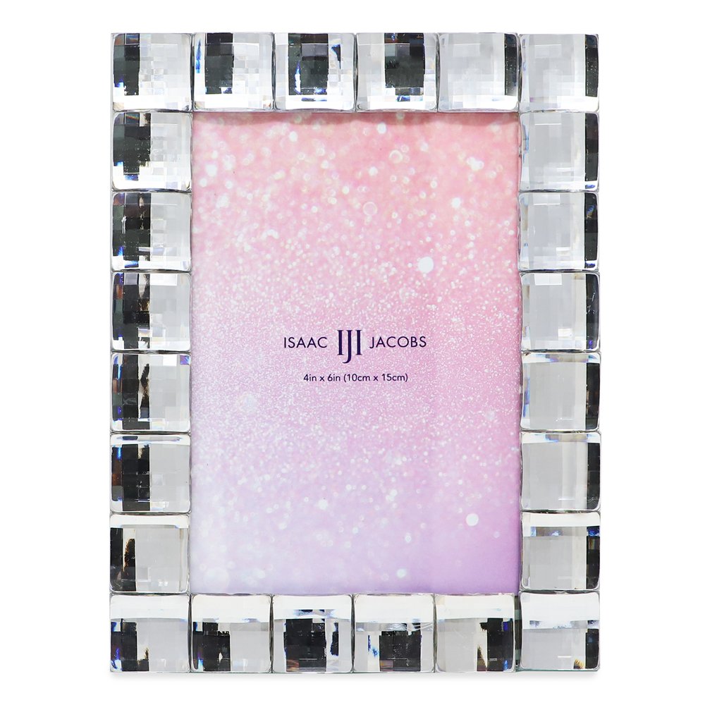 Isaac Jacobs Decorative Sparkling Jewel Picture Frame, Photo Display &amp; Home Décor