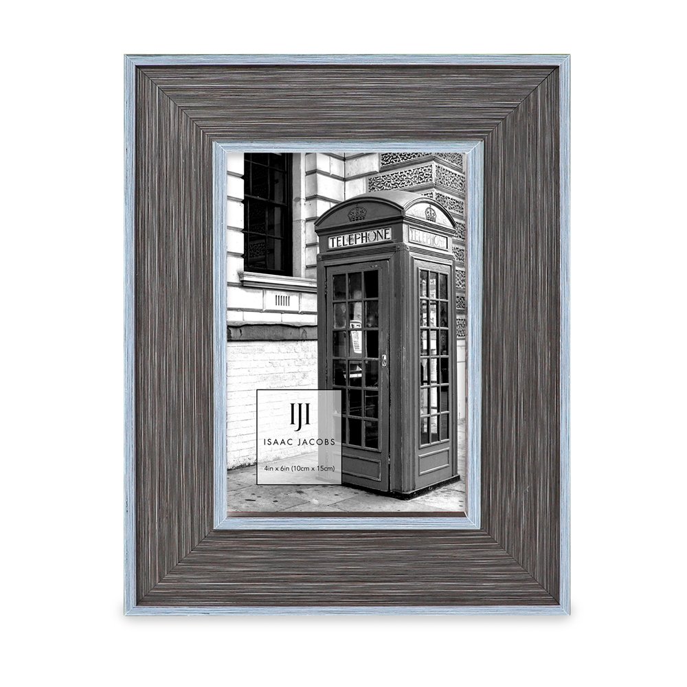Isaac Jacobs (Vertical &amp; Horizontal) Double Border Picture Frame w/ Black Fabric Easel, Wall-Mountable, Made for Tabletop &amp; Gallery, Home or Office