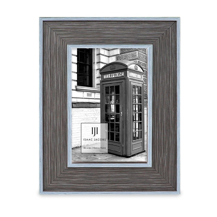 Isaac Jacobs (Vertical &amp; Horizontal) Double Border Picture Frame w/ Black Fabric Easel, Wall-Mountable, Made for Tabletop &amp; Gallery, Home or Office