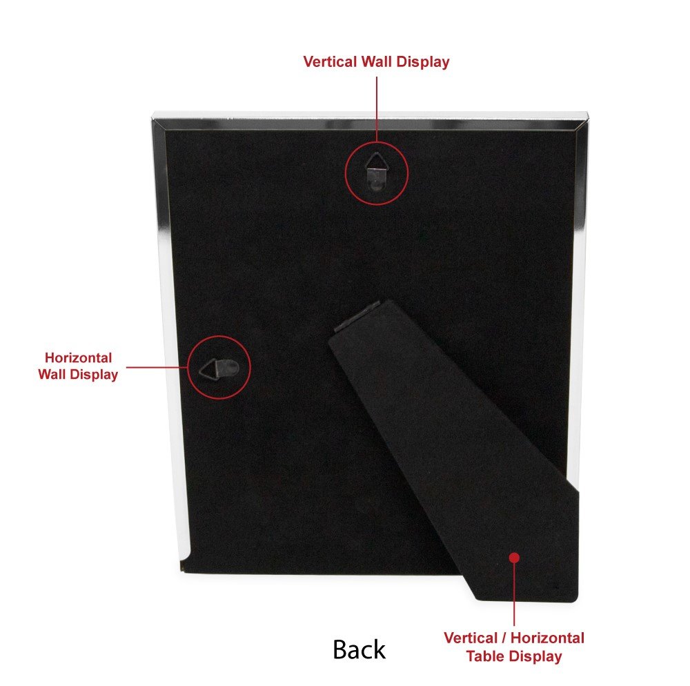 Isaac Jacobs Leather with Metal (Vertical &amp; Horizontal) Picture Frame, Suede Border w/ Black Fabric Easel, Wall-Mountable, Made For Tabletop, Photo Gallery