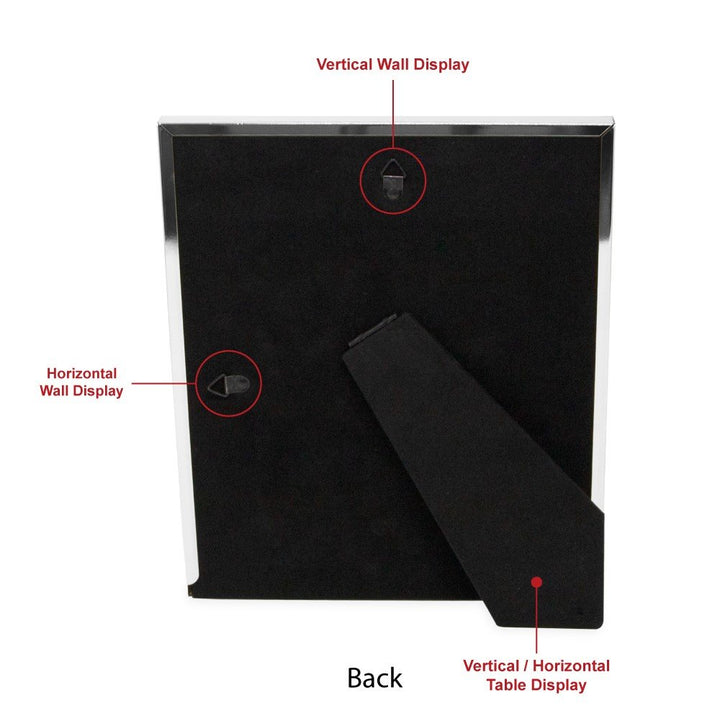 Isaac Jacobs Leather with Metal (Vertical &amp; Horizontal) Picture Frame, Suede Border w/ Black Fabric Easel, Wall-Mountable, Made For Tabletop, Photo Gallery