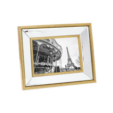 Isaac Jacobs Mirror Bead Picture Frame - Classic Mirrored Frame with Dotted Border Made for Wall Display, Tabletop, Photo Gallery and Wall Art