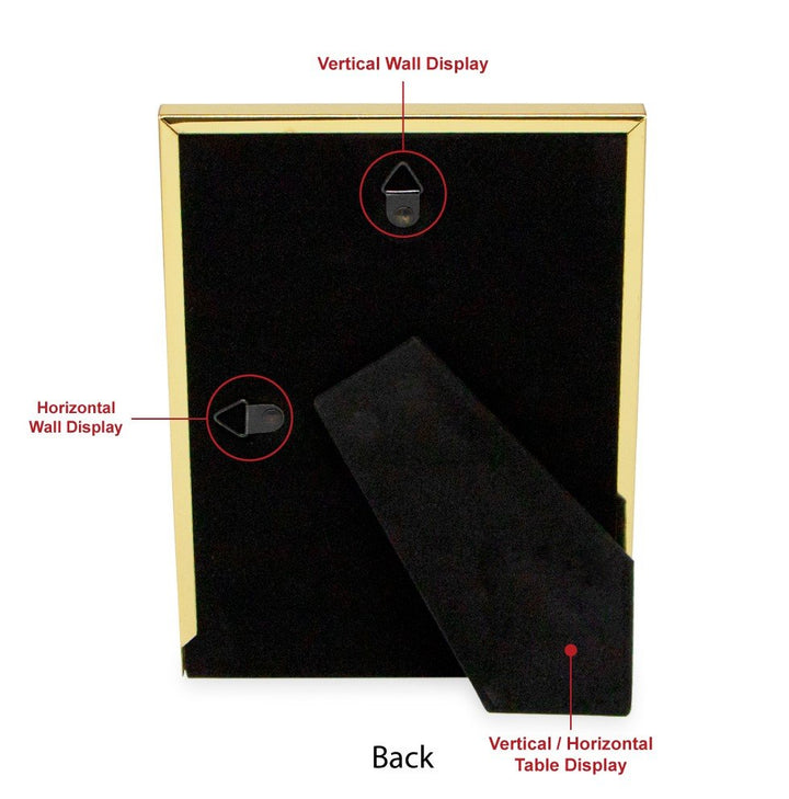 Isaac Jacobs Leather with Metal (Vertical &amp; Horizontal) Picture Frame, Shagreen Border w/ Black Fabric Easel, Wall-Mountable, Made For Tabletop, Photo Gallery