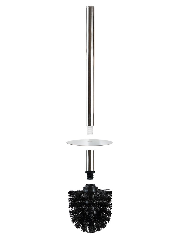 Isaac Jacobs Ceramic Toilet Bowl Brush Holder with Metal Handle - Bathroom Accessory &amp; Cleaning Storage