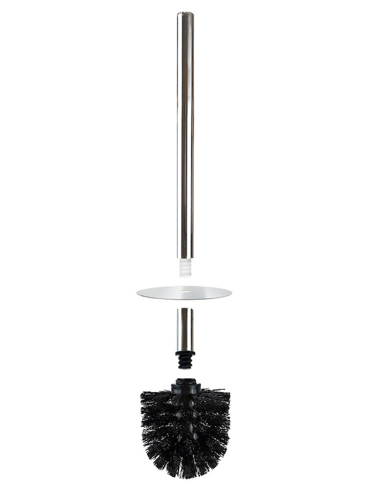 Isaac Jacobs Ceramic Toilet Bowl Brush Holder with Metal Handle - Bathroom Accessory &amp; Cleaning Storage