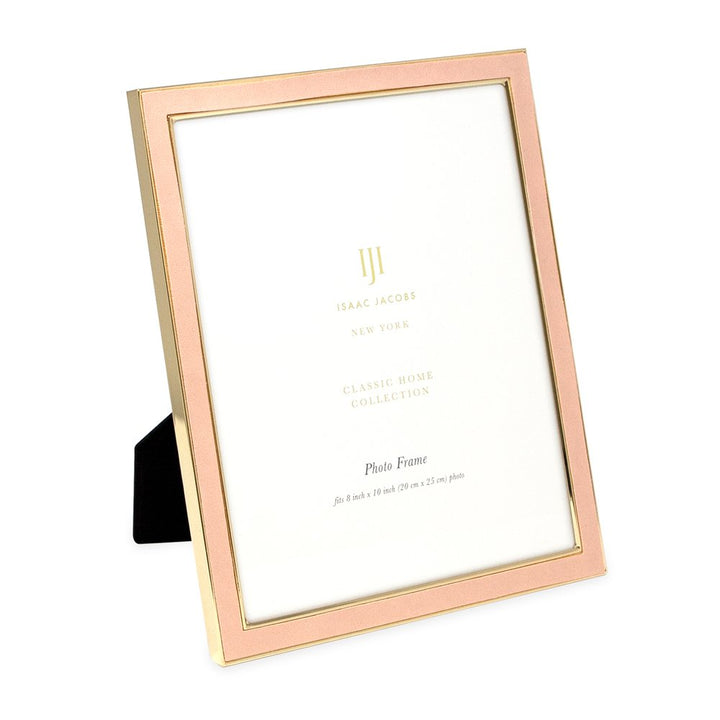 Isaac Jacobs Leather with Metal (Vertical &amp; Horizontal) Picture Frame, Suede Border w/ Black Fabric Easel, Wall-Mountable, Made For Tabletop, Photo Gallery