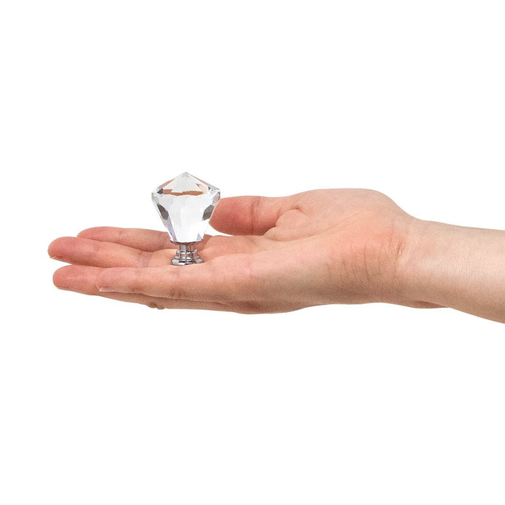 Isaac Jacobs Crystal Knobs Set, Cabinet Knobs with Screws, Drawer Pulls, Glass, for Dresser, Bathroom, Bedroom, Kitchen, Living Room &amp; More