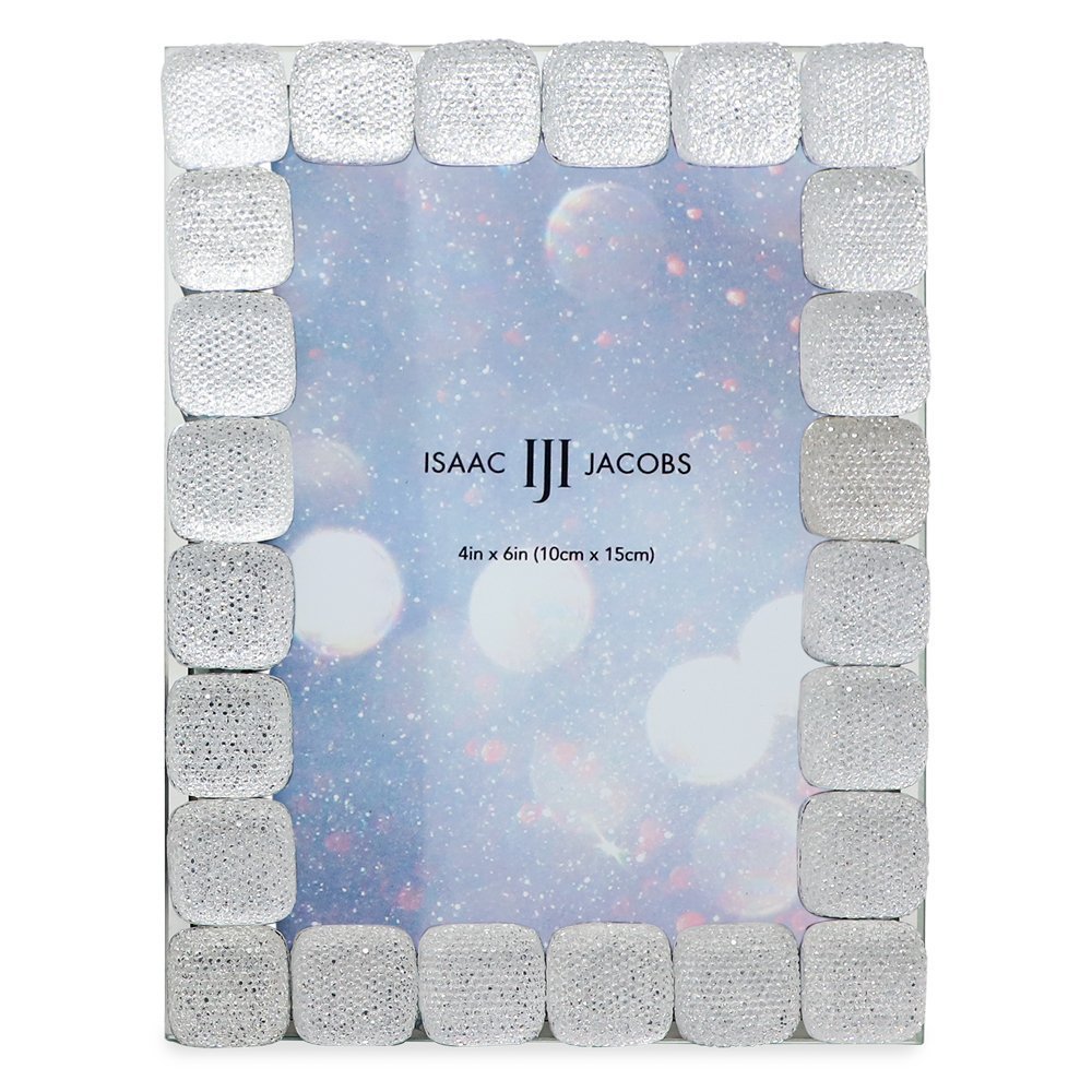 Isaac Jacobs Glittered Decorative Jewel Picture Frame, Photo Display &amp; Home Décor