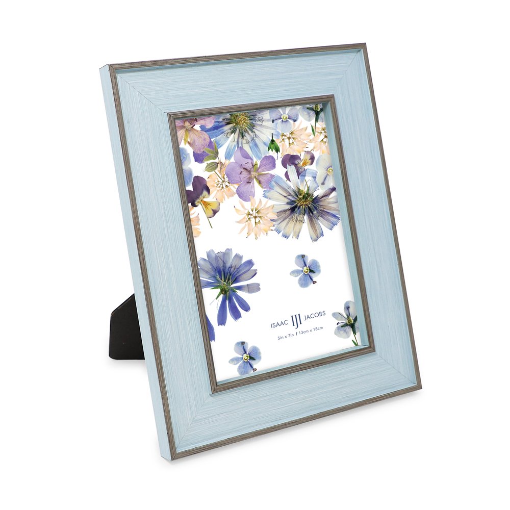 Isaac Jacobs (Vertical &amp; Horizontal) Double Border Picture Frame w/ Black Fabric Easel, Wall-Mountable, Made for Tabletop &amp; Gallery, Home or Office