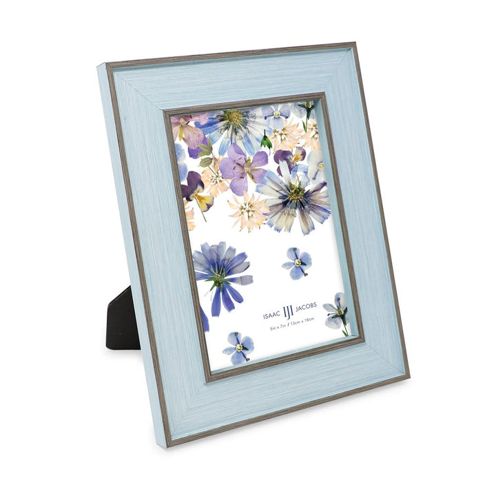 Isaac Jacobs (Vertical &amp; Horizontal) Double Border Picture Frame w/ Black Fabric Easel, Wall-Mountable, Made for Tabletop &amp; Gallery, Home or Office