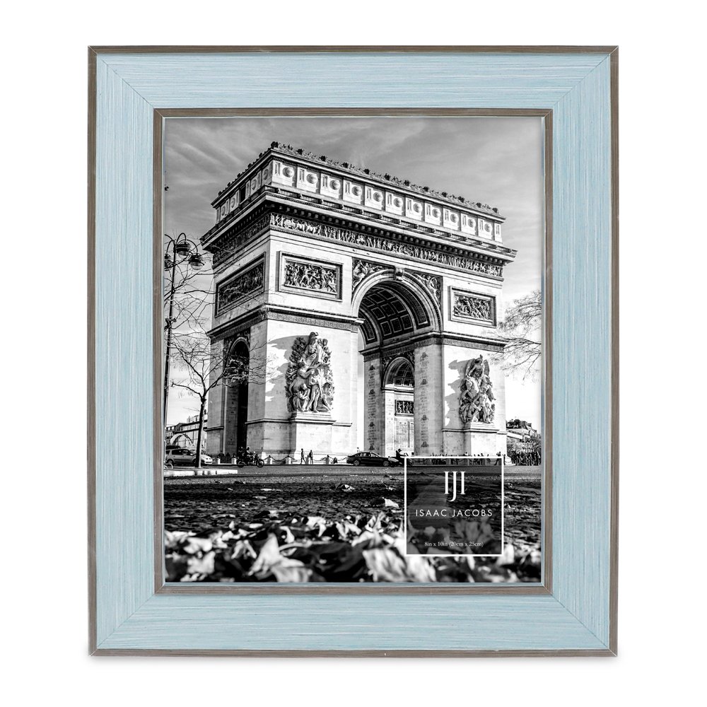 Isaac Jacobs (Vertical &amp; Horizontal) Double Border Picture Frame w/ Black Fabric Easel, Wall-Mountable, Made for Tabletop &amp; Gallery, Home or Office
