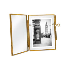 Isaac Jacobs 2x3 (10-Pack) Vintage Style Brass and Glass, Metal Floating Picture Frame (Vertical) with Locket Closure, for Photos, Art, More, Tabletop Display