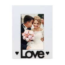 Isaac Jacobs Wood Sentiments “Love” Picture Frame, Photo Gift for Loved Ones, Family, Display on Tabletop, Desk