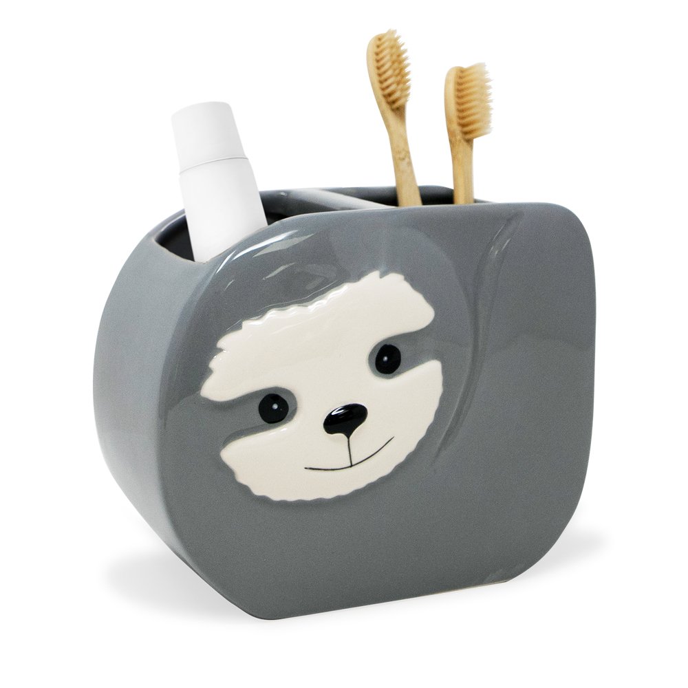 Isaac Jacobs Ceramic Makeup Brush Holder, Multi-Purpose Organizer. Bathroom, Kitchen, Bedroom, Office Décor