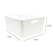 Isaac Jacobs Storage Bin Set w/ Cut-Out Handles, Plastic Organizer, Multi-Use, Home, Office, Pantry, Closet, Kitchen, Fridge/Freezer, BPA Free, Food Safe