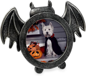Isaac Jacobs 4x4 Bat-Shaped Picture Frame With Ears And Wings Detail, Photo Tabletop & Wall Display Hanging Display & Home Décor
