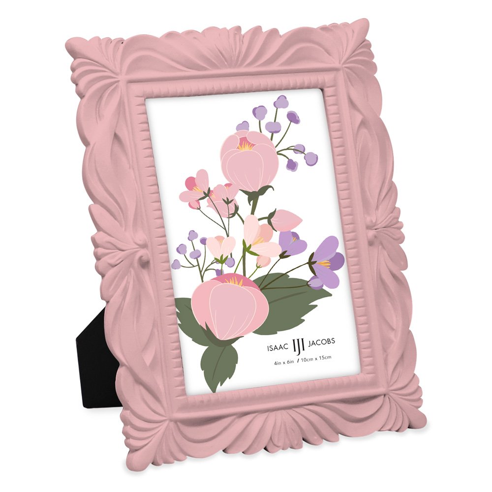 Isaac Jacobs Wave Textured Hand-Crafted Resin Picture Frame with Easel &amp; Hook for Tabletop &amp; Wall Display, Decorative Swirl Design Home Décor, Photo Gallery, Art, More