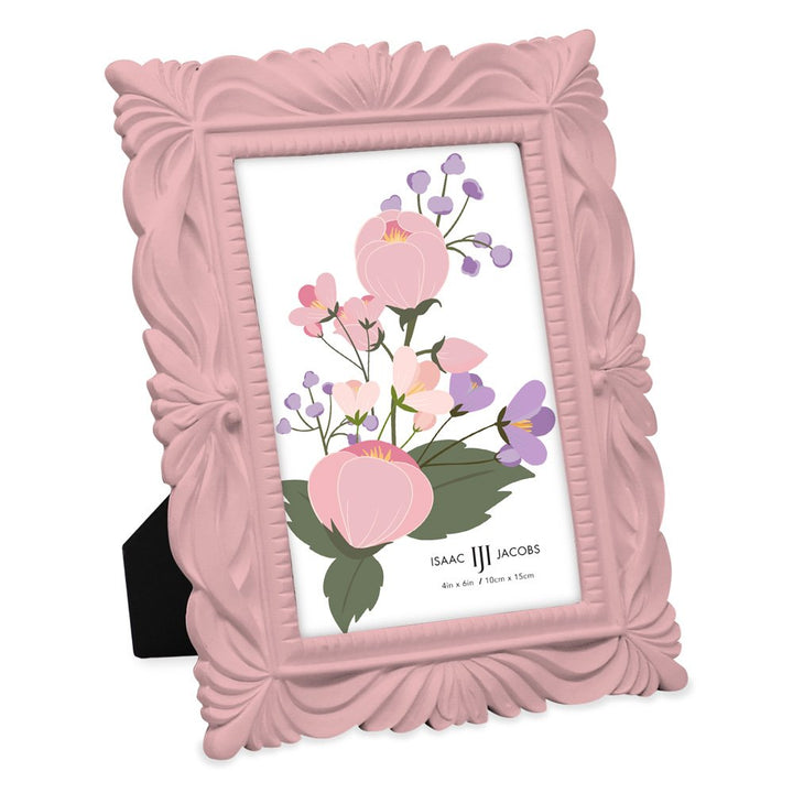 Isaac Jacobs Wave Textured Hand-Crafted Resin Picture Frame with Easel &amp; Hook for Tabletop &amp; Wall Display, Decorative Swirl Design Home Décor, Photo Gallery, Art, More