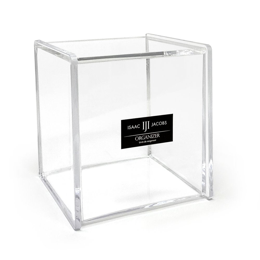 Isaac Jacobs Clear Acrylic Cube Organizer with Lid (5.25