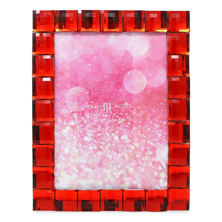Isaac Jacobs Decorative Sparkling Jewel Picture Frame, Photo Display &amp; Home Décor