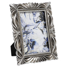 Isaac Jacobs Wave Textured Hand-Crafted Resin Picture Frame with Easel & Hook for Tabletop & Wall Display, Decorative Swirl Design Home Décor, Photo Gallery, Art, More