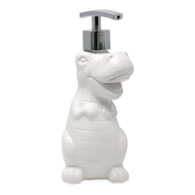 Isaac Jacobs Ceramic Dinosaur, Liquid Soap Pump/Lotion Dispenser with Chrome Metal Pump (Holds Up to 12 Oz.) – Great for Bathroom, Kitchen Countertop, Bath Accessory