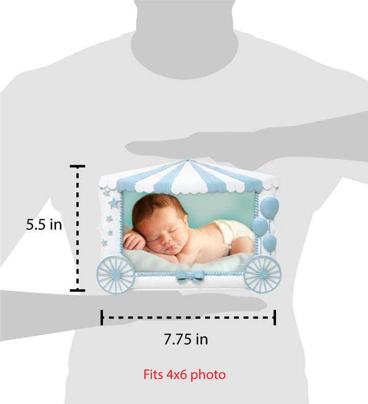 Isaac Jacobs 4” x 6” Resin Sentiments Baby Picture Frame, Horizontal Keepsake Photo Frame with Easel and Hanging Tabs for Tabletop, Desktop &amp; Wall Display