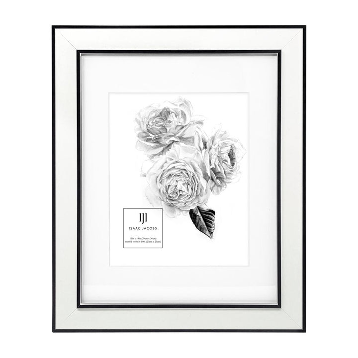 Isaac Jacobs (Vertical &amp; Horizontal) Double Border Picture Frame w/ Black Fabric Easel, Wall-Mountable, Made for Tabletop &amp; Gallery, Home or Office