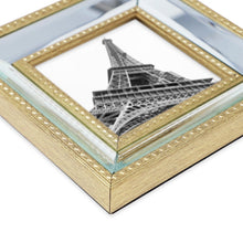 Isaac Jacobs Mirror Bead Picture Frame - Classic Mirrored Frame with Dotted Border Made for Wall Display, Tabletop, Photo Gallery and Wall Art