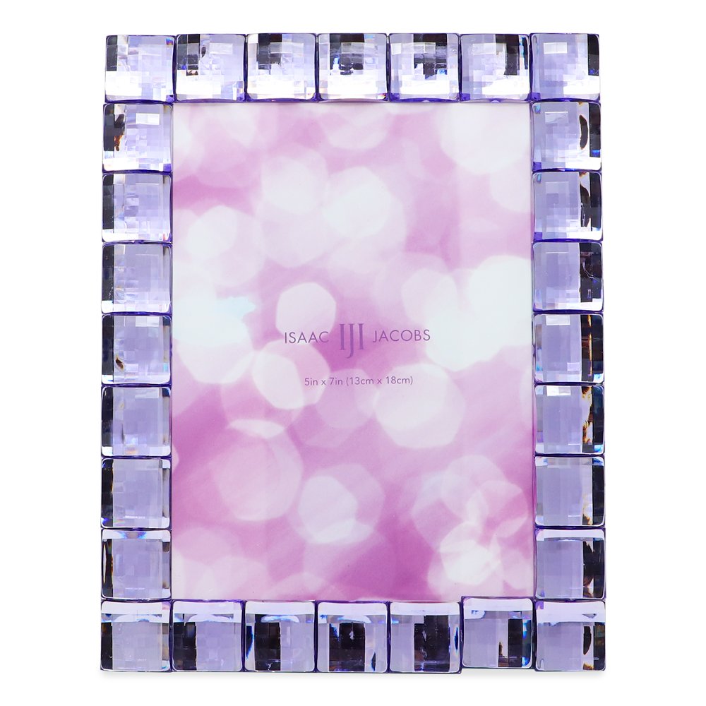 Isaac Jacobs Decorative Sparkling Jewel Picture Frame, Photo Display &amp; Home Décor