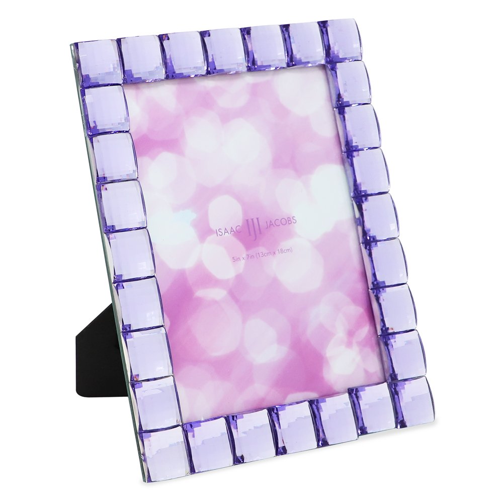 Isaac Jacobs Decorative Sparkling Jewel Picture Frame, Photo Display &amp; Home Décor