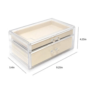 Isaac Jacobs Stackable Organizer Drawer, Clear Plastic Storage Box
