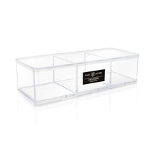 Isaac Jacobs Clear Acrylic 3-Section Organizer- Three Compartment Drawer Tray and Storage Solution for Office, Bathroom, Kitchen, Supplies, and More