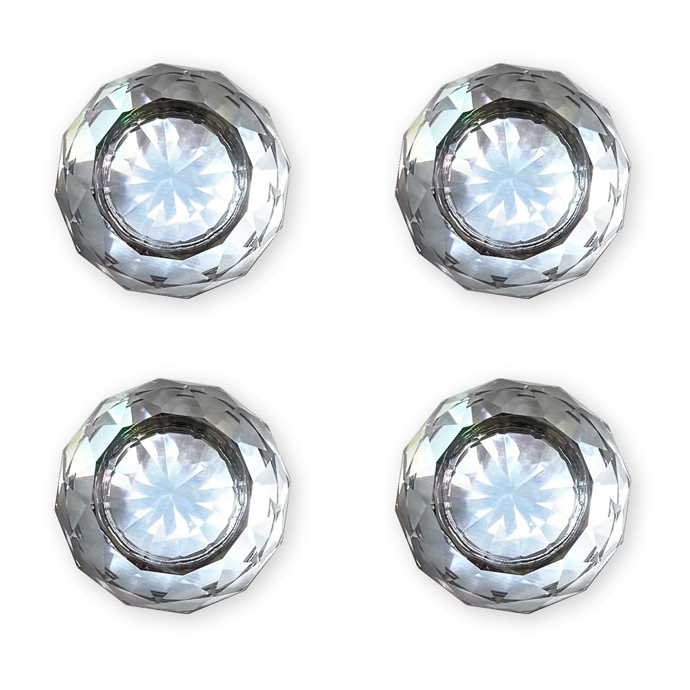 Isaac Jacobs Round Ball Shape (53 MM) Crystal Knobs Set, Cabinet Knobs with Screws, Drawer Pulls, Glass for Dresser, Bathroom, Bedroom, Kitchen, Living Room &amp; More