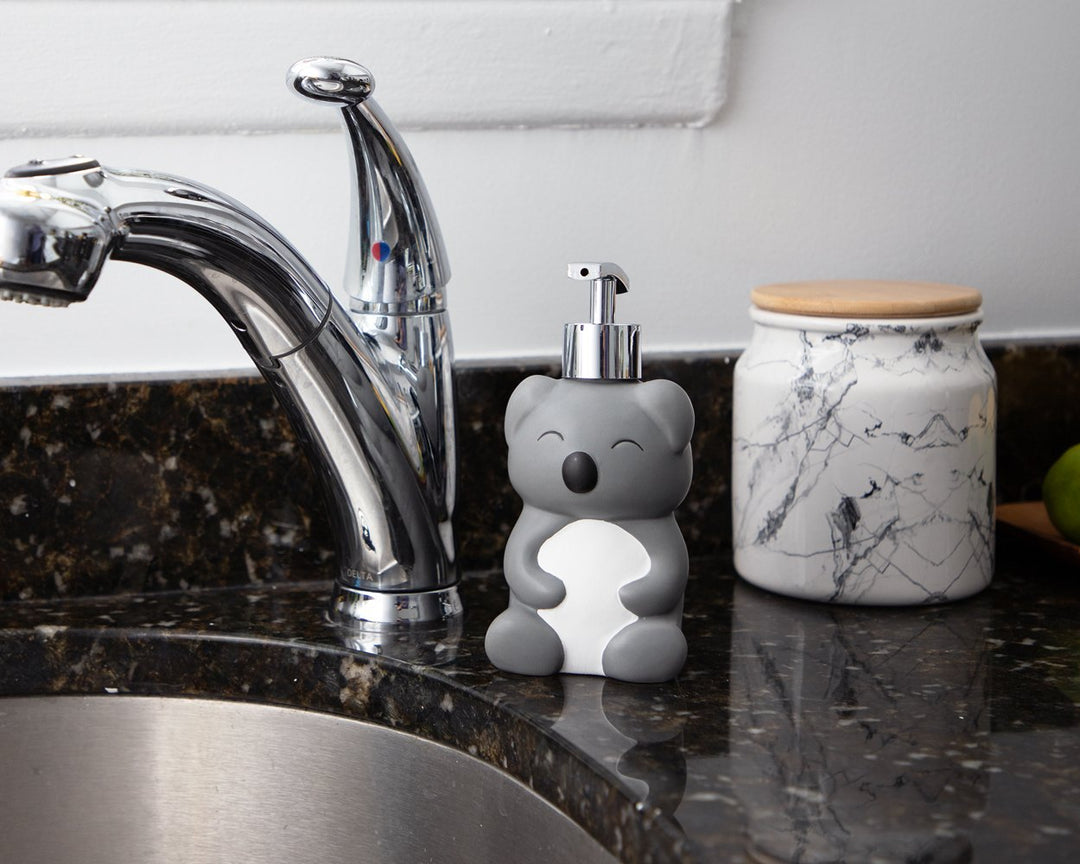 Isaac Jacobs Ceramic, Liquid Soap Pump/Lotion Dispenser with Silver Metal Pump, Great for Bathroom, Kitchen Countertop, Bath Accessory