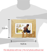 Isaac Jacobs Wood Sentiments Dad Picture Frame, Photo Gift for Father, Family, Display on Tabletop, Desk