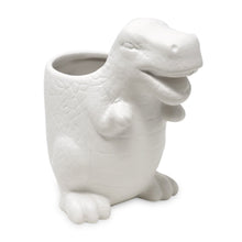 Isaac Jacobs Ceramic Dinosaur Cup Holder, Multi-Purpose Organizer, Bathroom, Kitchen, Bedroom, Office Décor