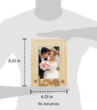 Isaac Jacobs Wood Sentiments “Love” Picture Frame, Photo Gift for Loved Ones, Family, Display on Tabletop, Desk