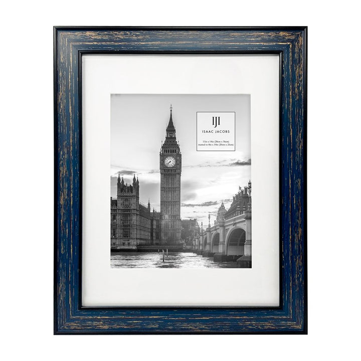Isaac Jacobs (Vertical &amp; Horizontal) Double Border Picture Frame w/ Black Fabric Easel, Wall-Mountable, Made for Tabletop &amp; Gallery, Home or Office