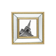 Isaac Jacobs Mirror Bead Picture Frame - Classic Mirrored Frame with Dotted Border Made for Wall Display, Tabletop, Photo Gallery and Wall Art