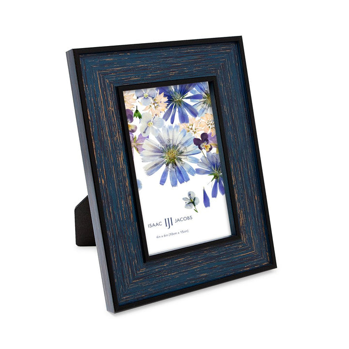 Isaac Jacobs (Vertical &amp; Horizontal) Double Border Picture Frame w/ Black Fabric Easel, Wall-Mountable, Made for Tabletop &amp; Gallery, Home or Office