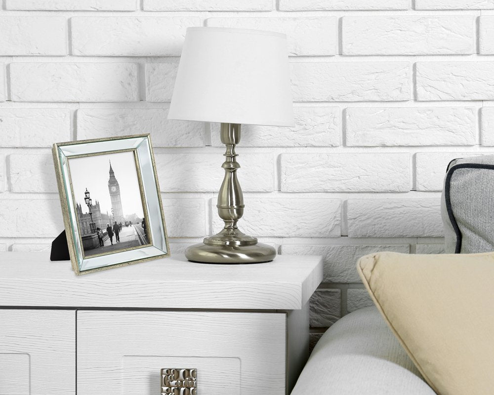 Isaac Jacobs Beveled Mirror Picture Frame - Classic Mirrored Frame with Deep Slanted Angle Made for Wall Décor Display, Photo Gallery and Wall Art