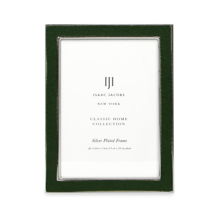 Isaac Jacobs Leather with Metal (Vertical &amp; Horizontal) Picture Frame, Suede Border w/ Black Fabric Easel, Wall-Mountable, Made For Tabletop, Photo Gallery