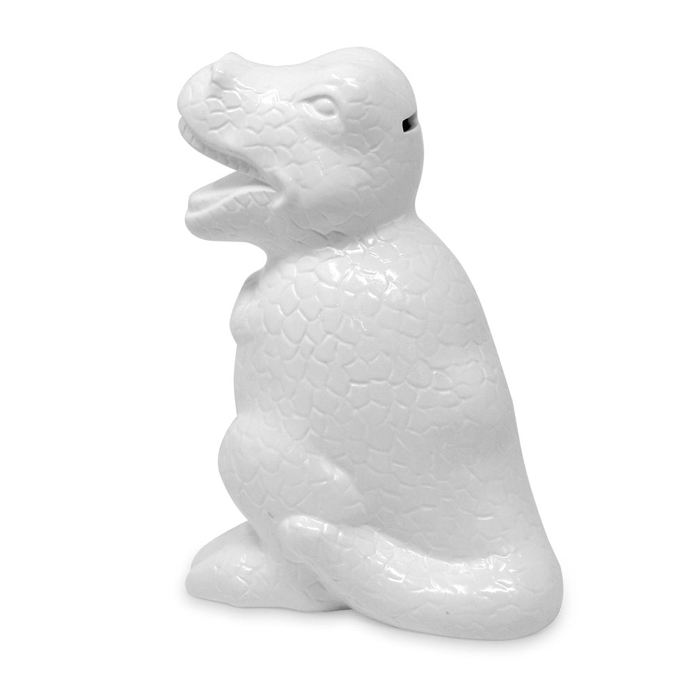 Isaac Jacobs Ceramic Dinosaur Money Bank, T-Rex Piggy Bank, Dino Room Décor, Coin Bank, Gift for Boys or Girls, Tyrannosaurus