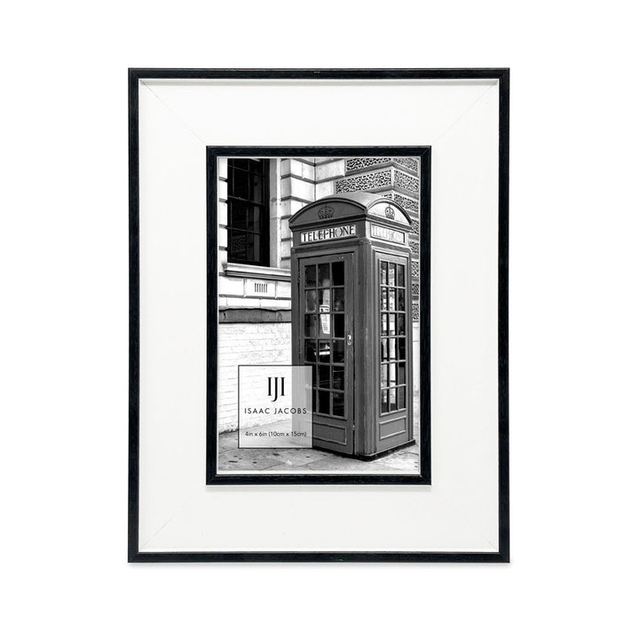 Isaac Jacobs (Vertical &amp; Horizontal) Double Border Picture Frame w/ Black Fabric Easel, Wall-Mountable, Made for Tabletop &amp; Gallery, Home or Office